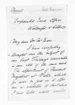 3 pages written 5 Oct 1870 by Robert Pharazyn in Wellington City to Sir Donald McLean, from Inward letters - Surnames, Pet - Pic