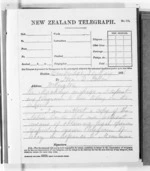 3 pages written 30 May 1876 by Sir Donald McLean in Cambridge to Dr Daniel Pollen in Wellington, from Native Minister and Minister of Colonial Defence - Outward telegrams