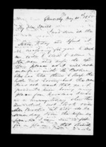 2 pages written 31 May 1865 by Archibald John McLean in Glenorchy to Sir Donald McLean, from Inward family correspondence - Archibald John McLean (brother)