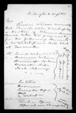 4 pages written 14 Aug 1851 by Sir Donald McLean in Wellington, from Correspondence and other papers in Maori
