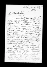 3 pages written 12 Jul 1852 by Robert Roger Strang in Wellington to Sir Donald McLean, from Family correspondence - Robert Strang (father-in-law)
