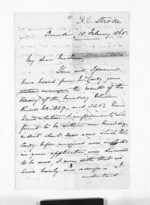 3 pages written 18 Feb 1865 by Alfred Rowland Chetham Strode in Dunedin City to Sir Donald McLean, from Inward letters - Surnames, Str - Stu