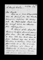 2 pages written 21 Jul 1875 by Robert Hart to Sir Donald McLean, from Inward family correspondence - Robert Hart (brother-in-law)
