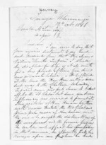 6 pages written 12 Oct 1866 by John Hervey in Wharaurangi to Sir Donald McLean in Napier City, from Inward letters - Surnames, Her - Hes