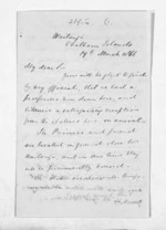 3 pages written 19 Mar 1866 by William Esdaile Thomas in Chatham Islands to Sir Donald McLean, from Inward letters - Surnames, Thomas