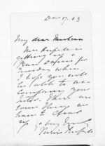 1 page written 17 Dec 1863 by Thomas Purvis Russell to Sir Donald McLean, from Inward letters - Thomas Purvis Russell