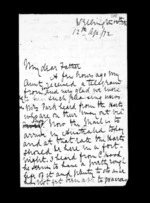 5 pages written 12 Apr 1872 by Sir Robert Donald Douglas Maclean in Wellington to Sir Donald McLean, from Inward family correspondence - Douglas Maclean (son)