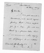 3 pages written 14 May 1857 by Charles Heaphy in Auckland City to Sir Donald McLean, from Inward letters -  Charles Heaphy