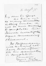 2 pages written 16 Aug 1875 by Sir Donald McLean to Sir George Grey, from Outward drafts and fragments