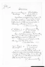 1 page written 21 Oct 1872 by George William Drummond Hay in Cambridge to Dr Daniel Pollen in Auckland Region, from Native Minister - Meetings with Waikato chiefs and final pacification of the King Country