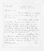 9 pages written 20 Oct 1856 by Henry Halse in New Plymouth District to Sir Donald McLean, from Inward letters - Henry Halse