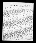 4 pages written 21 Nov 1858 by Archibald John McLean in Maraekakaho to Sir Donald McLean, from Inward family correspondence - Archibald John McLean (brother)