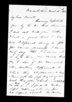 3 pages written   1862 by Archibald John McLean in Maraekakaho to Sir Donald McLean, from Inward family correspondence - Archibald John McLean (brother)