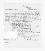2 pages written 1 Jan 1868 by Algernon Gray Tollemache to Sir Donald McLean in Napier City, from Inward letters - A G Tollemache