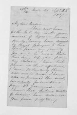 8 pages written 22 Sep 1857 by an unknown author in Mohaka to Sir Donald McLean, from Inward letters - Surnames, Gascoyne/Gascoigne