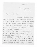 3 pages written 8 Aug 1859 by Donald Gollan in Hauraki District to Sir Donald McLean, from Inward letters - Donald Gollan