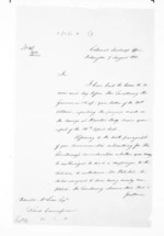 2 pages written 7 Aug 1851 by Alfred Domett in Wellington City to Sir Donald McLean, from Native Land Purchase Commissioner - Papers