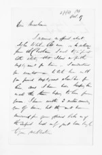 2 pages written 19 Oct 1870 by Francis Dart Fenton to Sir Donald McLean, from Inward letters - F D Fenton
