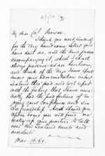 1 page written 16 Mar 1861 by Sir Donald McLean to Sir Thomas Robert Gore Browne, from Inward and outward letters - Sir Thomas Gore Browne (Governor)