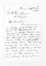 3 pages written 27 Jun 1869 by John Gibson Kinross to Sir Donald McLean in Wellington, from Inward letters -  John G Kinross