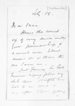 4 pages written by William John Warburton Hamilton to Sir Donald McLean, from Inward letters - J W Hamilton