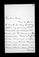 2 pages written Aug 1852 by Sir Donald McLean to Susan Douglas McLean, from Inward family correspondence - Susan McLean (wife)