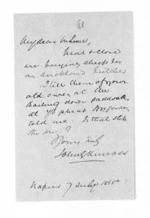 1 page written 7 Jul 1868 by John Gibson Kinross in Napier City to Sir Donald McLean, from Inward letters -  John G Kinross