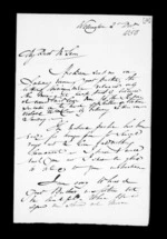 3 pages written 2 Dec 1850 by Robert Roger Strang in Wellington to Sir Donald McLean, from Family correspondence - Robert Strang (father-in-law)