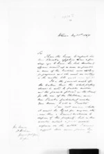 2 pages written 11 Aug 1867 by W W Smyth in Wairoa to Sir Donald McLean in Wellington, from Hawke's Bay.  McLean and J D Ormond, Superintendents - Letters to Superintendent