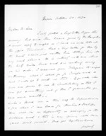 6 pages written 20 Oct 1870 by John Davies Ormond in Napier City to Sir Donald McLean, from Inward letters - J D Ormond