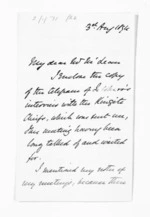 3 pages written 3 Aug 1854 by Sir James Fergusson to Sir Donald McLean, from Inward letters - Sir James Fergusson (Governor)