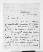 2 pages written 7 Nov 1872 by Colonel William Moule in Wellington to Sir Donald McLean, from Inward letters - W Moule