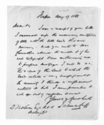 1 page written 19 Aug 1868 by Joshua Cuff in Napier City to Sir Donald McLean in Wellington, from Inward letters - Surnames, Cre - Cur