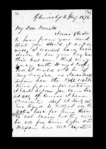 3 pages written 6 Jan 1876 by Archibald John McLean in Glenorchy to Sir Donald McLean, from Inward family correspondence - Archibald John McLean (brother)