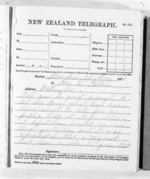 2 pages written 23 May 1876 by Sir Donald McLean in Alexandra to Dr Daniel Pollen in Wellington, from Native Minister and Minister of Colonial Defence - Outward telegrams