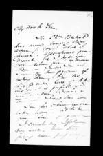 3 pages written Jan 1852 by Robert Roger Strang to Sir Donald McLean, from Family correspondence - Robert Strang (father-in-law)