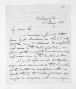 2 pages written 15 Jan 1873 by Colonel William Moule in Wellington, from Inward letters - W Moule