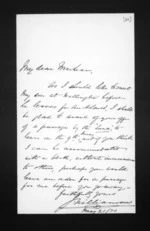 1 page written 21 May 1870 by John Williamson to Sir Donald McLean, from Inward letters - Surnames, Williamson