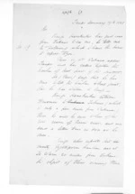 2 pages written 19 Jan 1868 by John Chapman St George in Taupo to Sir Donald McLean in Hawke's Bay Region, from Superintendent, Hawkes Bay and Government Agent, East Coast - Papers