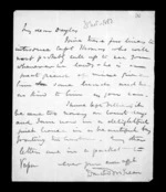 1 page written 28 Nov 1851 by Sir Donald McLean to Susan Douglas McLean, from Inward family correspondence - Susan McLean (wife)