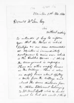 3 pages written 21 Nov 1860 by Alexander LeGrand Campbell in Waiuku to Sir Donald McLean, from Inward letters - Surnames, Campbell