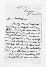 4 pages written 17 Nov 1869 by Edward Lister Green in Napier City to Sir Donald McLean, from Inward letters - Edward L Green