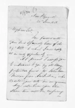 3 pages written 20 Jun 1858 by Alexander Campbell in New Plymouth, from Inward letters -  Alex Campbell