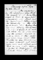 2 pages written 4 Aug 1874 by Archibald John McLean in Glenorchy to Sir Donald McLean, from Inward family correspondence - Archibald John McLean (brother)