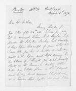 7 pages written 6 Aug 1870 by Philip Harington in Auckland City to Sir Donald McLean, from Inward letters - Philip Harington