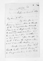 2 pages written 5 Mar 1860 by Michael Fitzgerald to Sir Donald McLean in Napier City, from Inward letters - Michael Fitzgerald