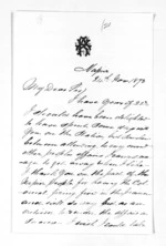 2 pages written 24 Nov 1873 by Alexander Kennedy in Napier City, from Inward letters -  Alexander Kennedy