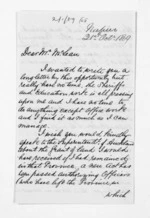 4 pages written 21 Oct 1869 by Edward Lister Green in Napier City to Sir Donald McLean, from Inward letters - Edward L Green