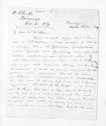 4 pages written 1 Oct 1869 by Henry Tacy Clarke in Tauranga to Sir Donald McLean, from Inward letters - Henry Tacy Clarke