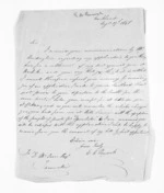 2 pages written 29 Aug 1848 by E A Peacock in Auckland Region to Sir Donald McLean in Taranaki Region, from Inward letters - Surnames, Pas - Pea